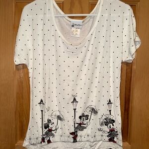 Disney Black and White Polka Dot Tee with Minnie